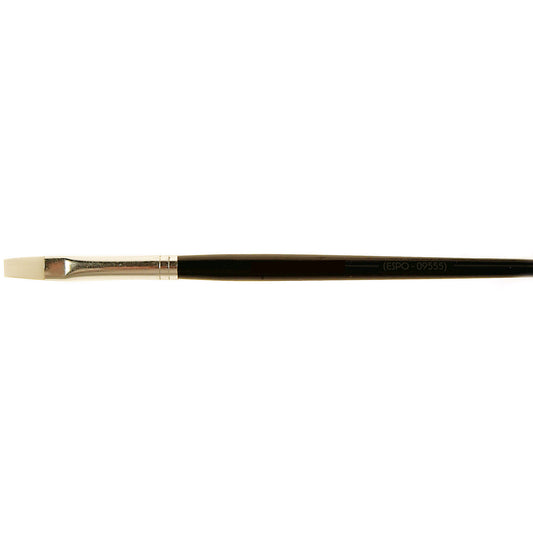 White Synthetic Flat Short Handled Paint Brush 6mm