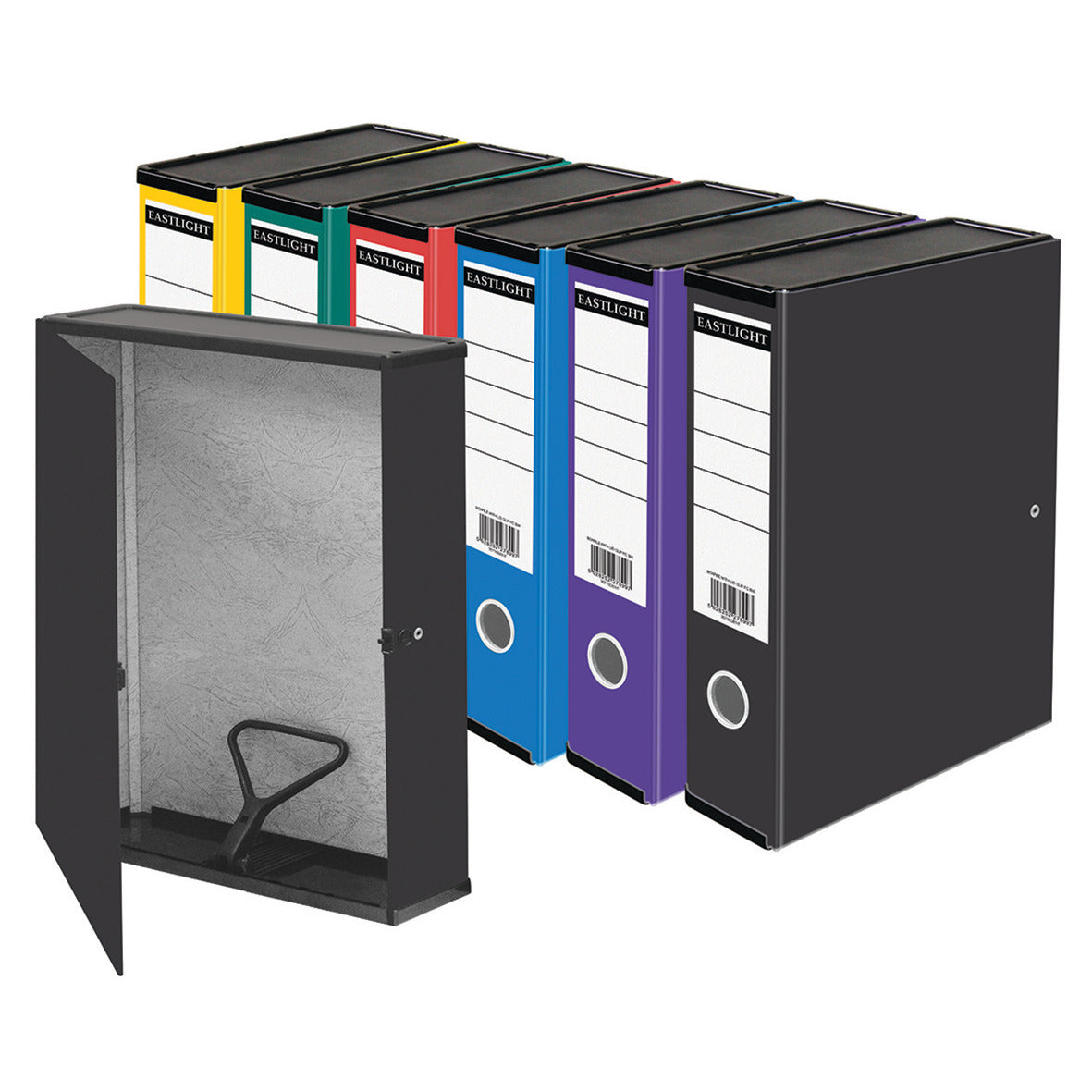 Coloured Box Files Foolscap with Lids