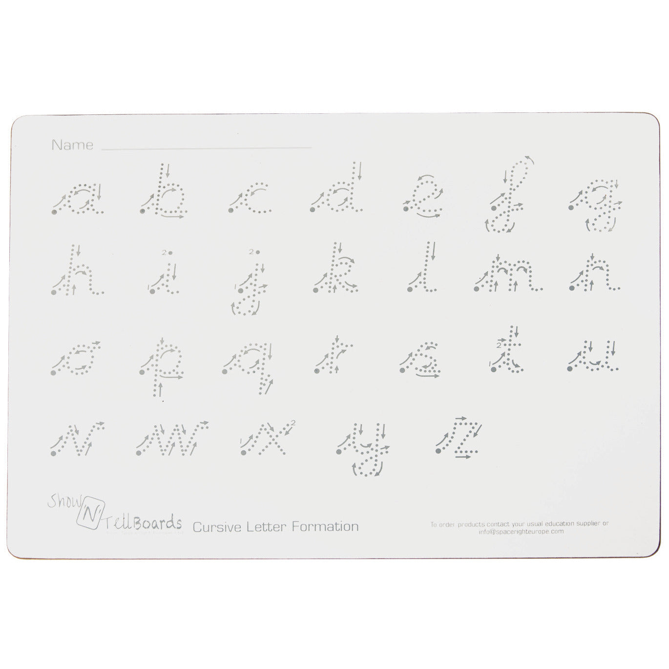 Cursive Letter Formation Rigid Write 'n' Wipe Boards