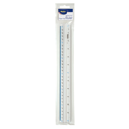 Clear Plastic Finger Grip 30cm Ruler