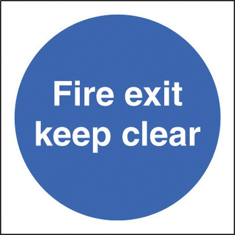 Fire Safety Keep Clear Sign (External Use)