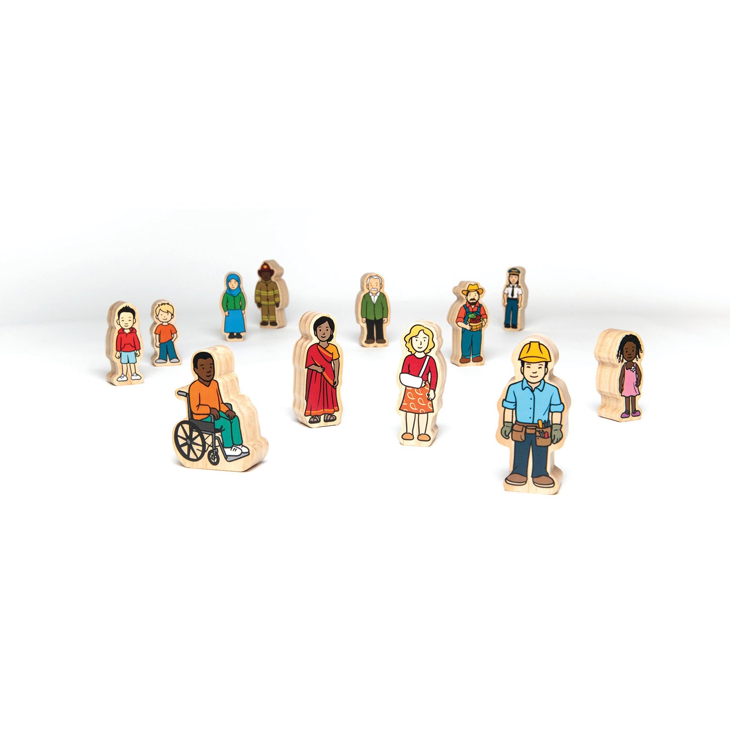 Wooden Community People Set