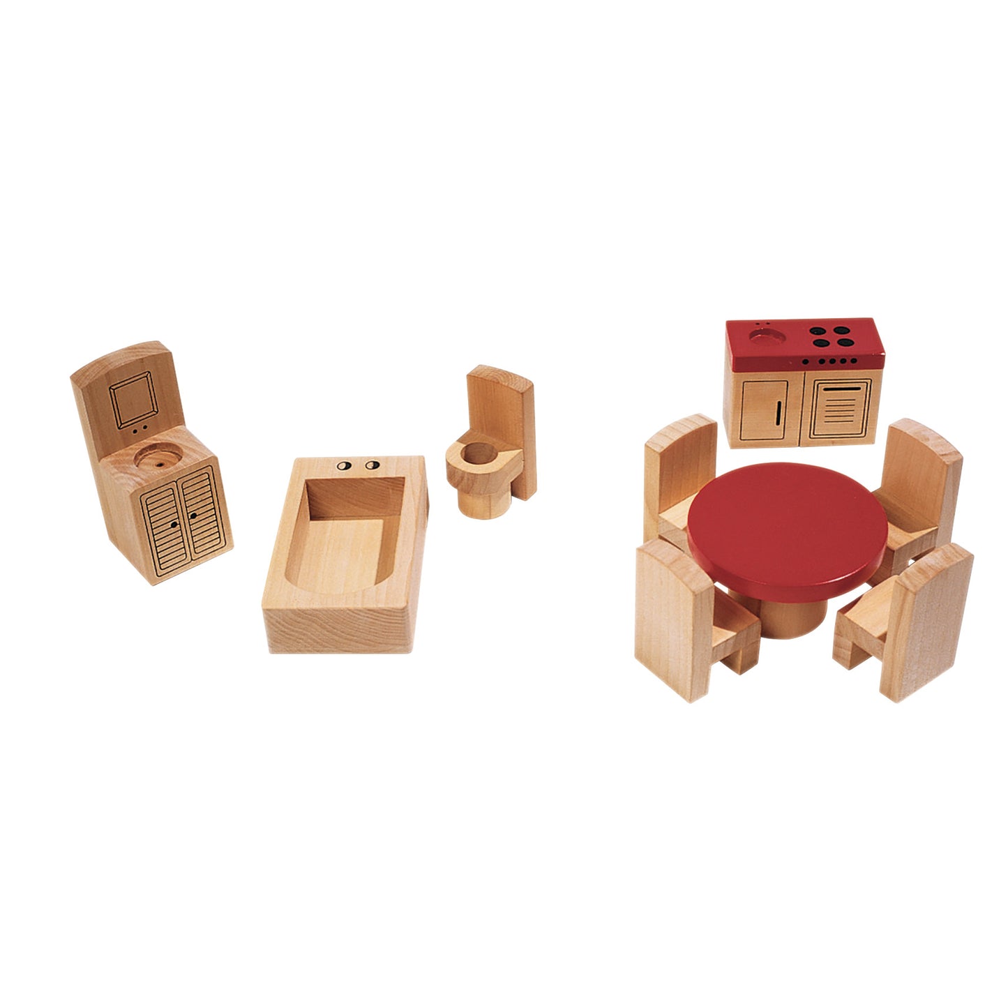 Dolls' House Kitchen & Bathroom Furniture Set