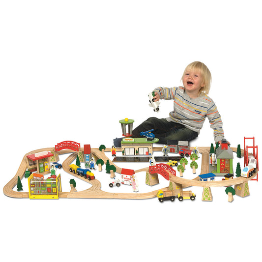 Train & Plane Railway Set