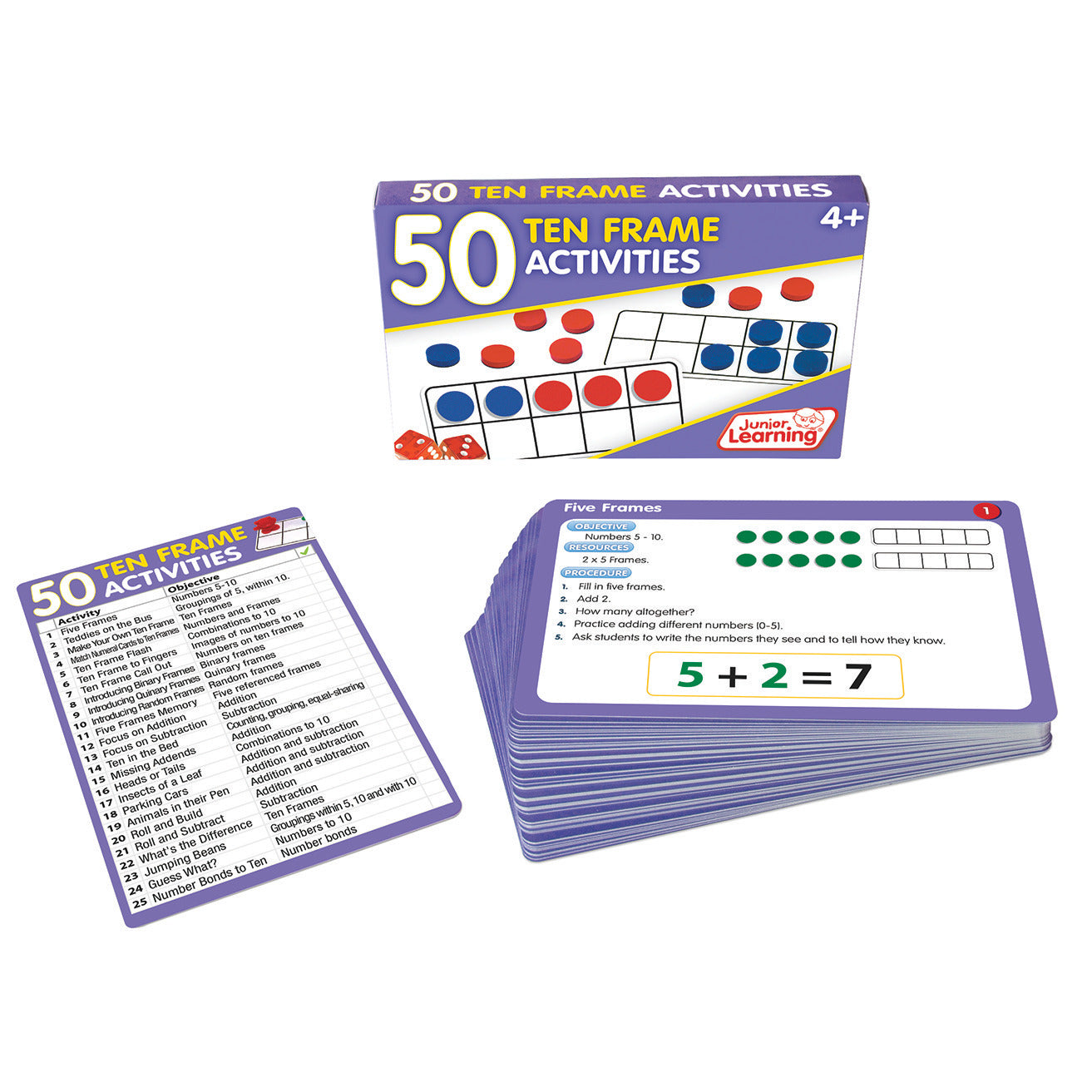 50 Ten Frame Activity Cards