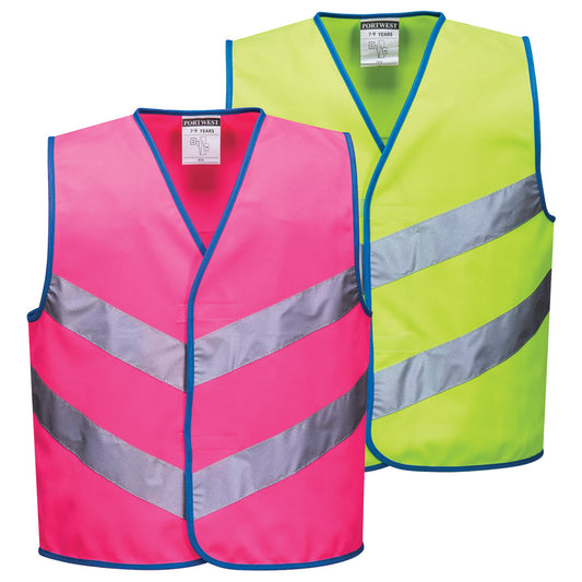 Children's Pink High Visibility Waistcoat