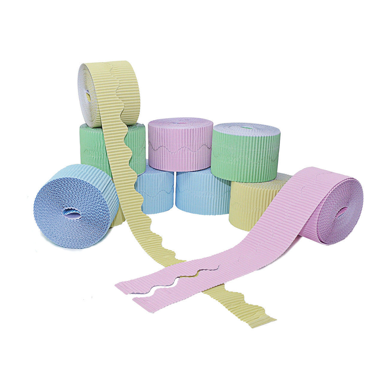 Pastels Corrugated Paper Border Rolls