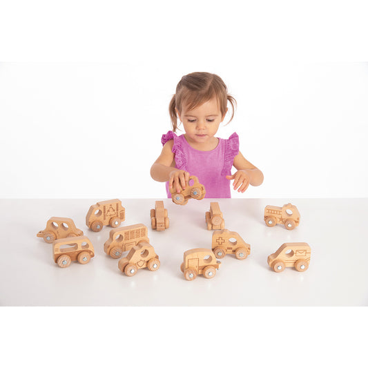 Natural Wooden Vehicles Set