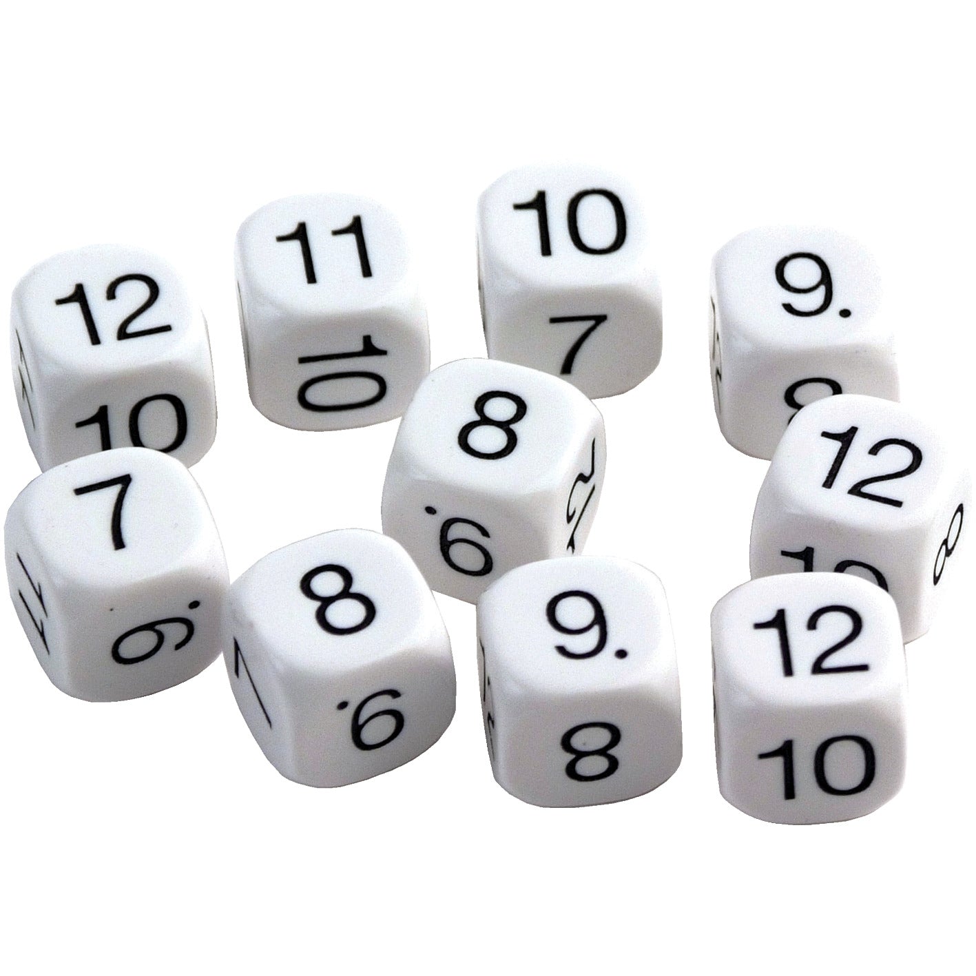 White Number Dice