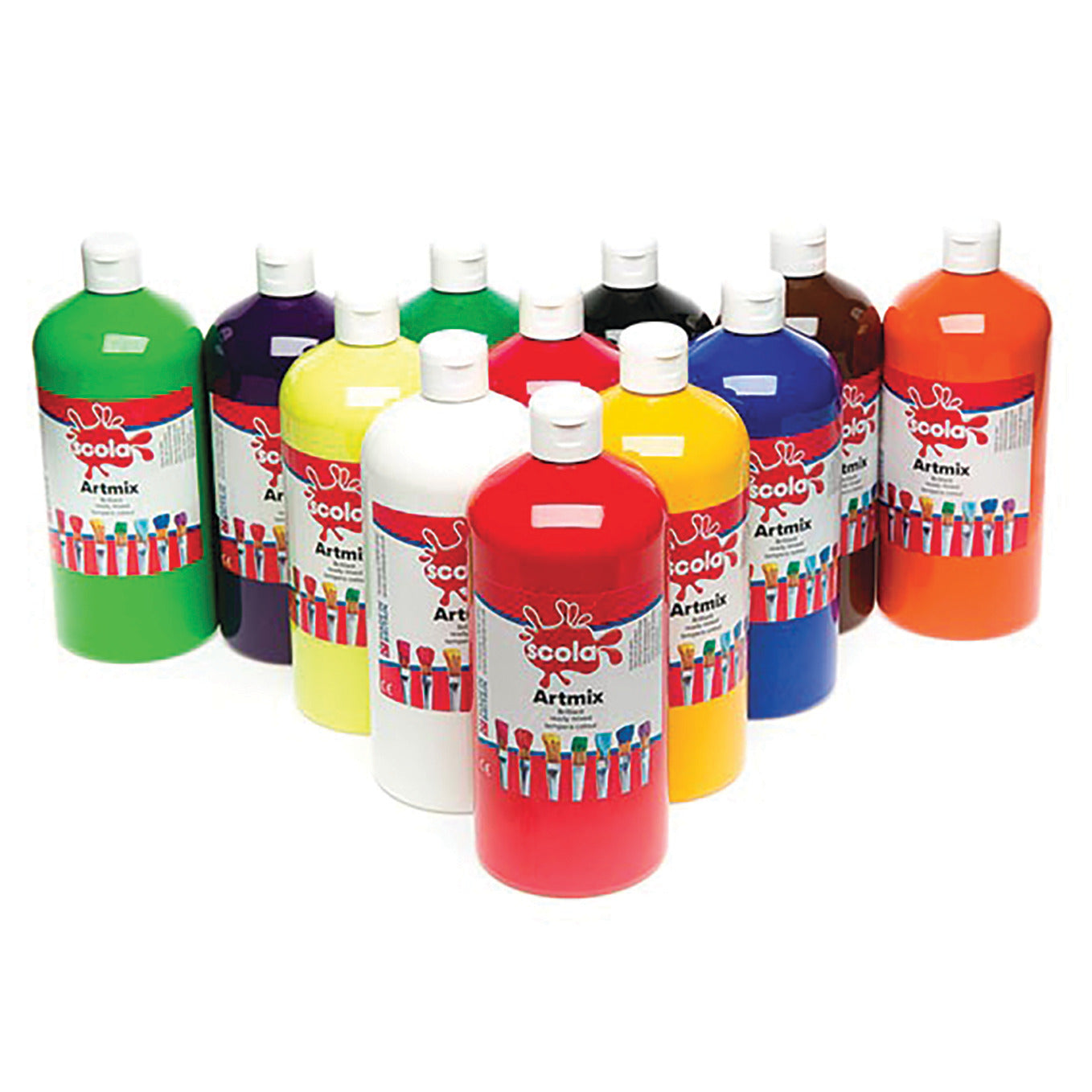 Scola Artmix Ready Mixed Poster Paint - Standard Brights, Medium Bottles