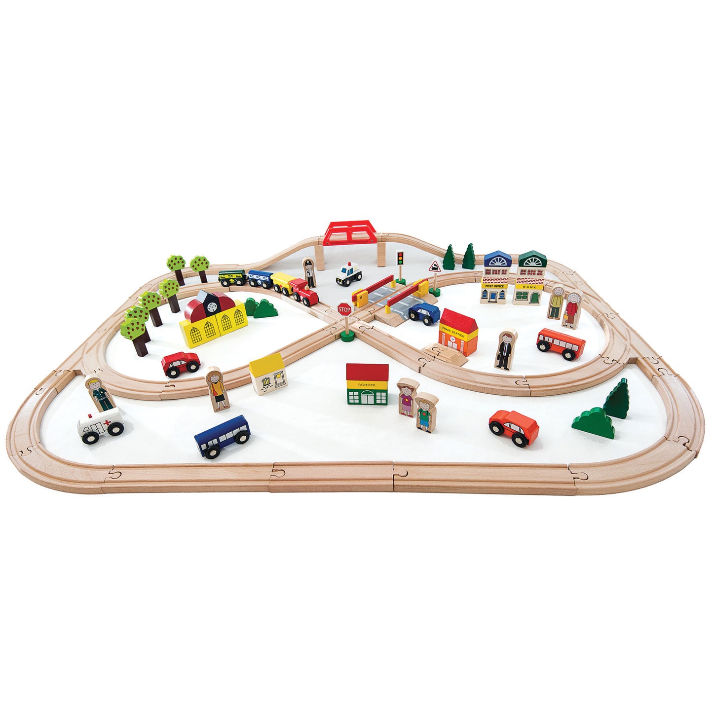 Large Wooden Railway Set