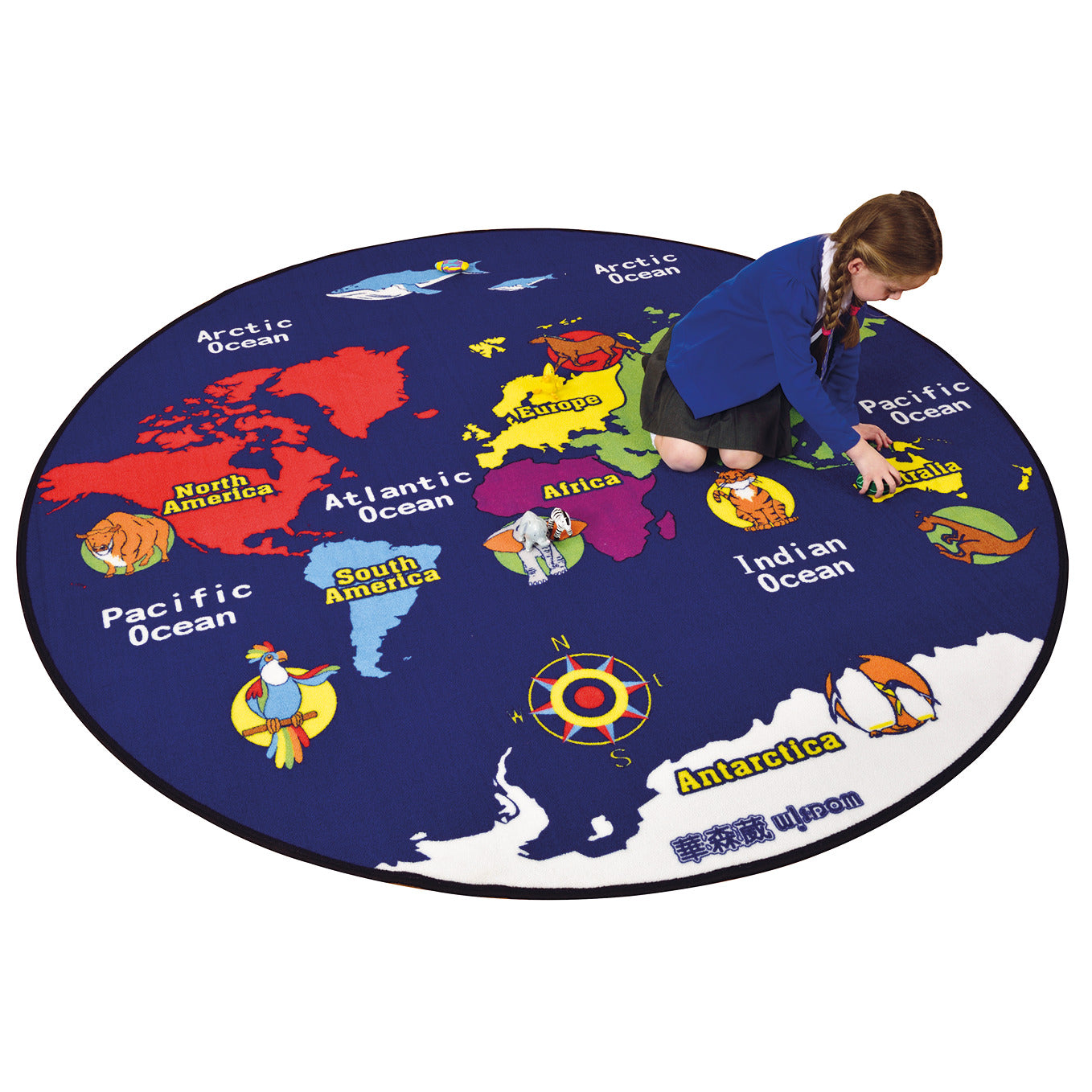 World Map Activity Rug