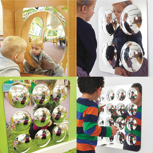 Large Bubble Mirror Panels Set