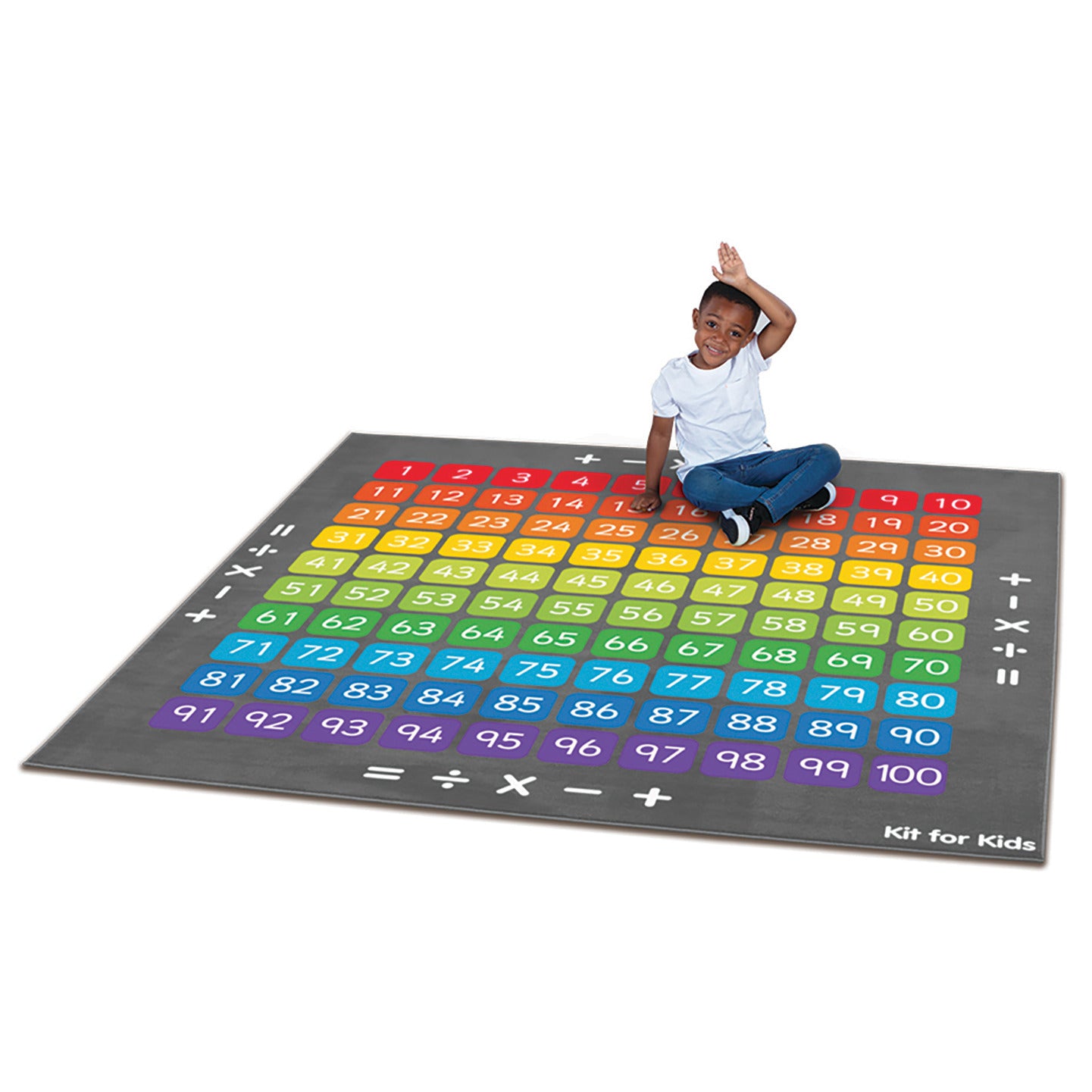 100 Square Counting Grid Carpet